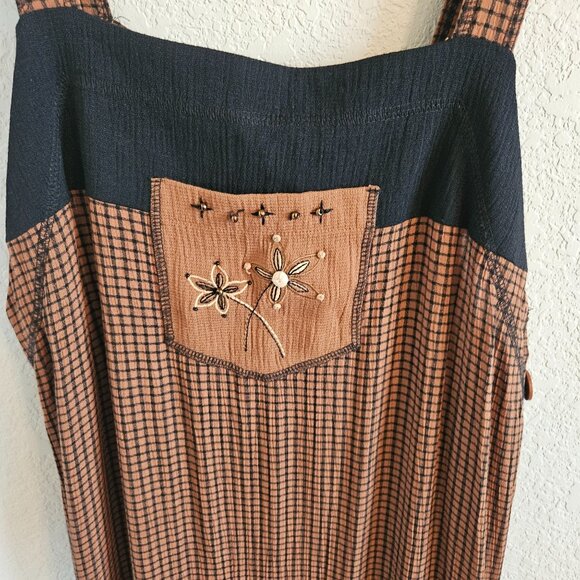 NAPA Valley Petites Size S Sundress  Embroidered Patchwork Buttons Hippie  BOHO - Picture 3 of 9